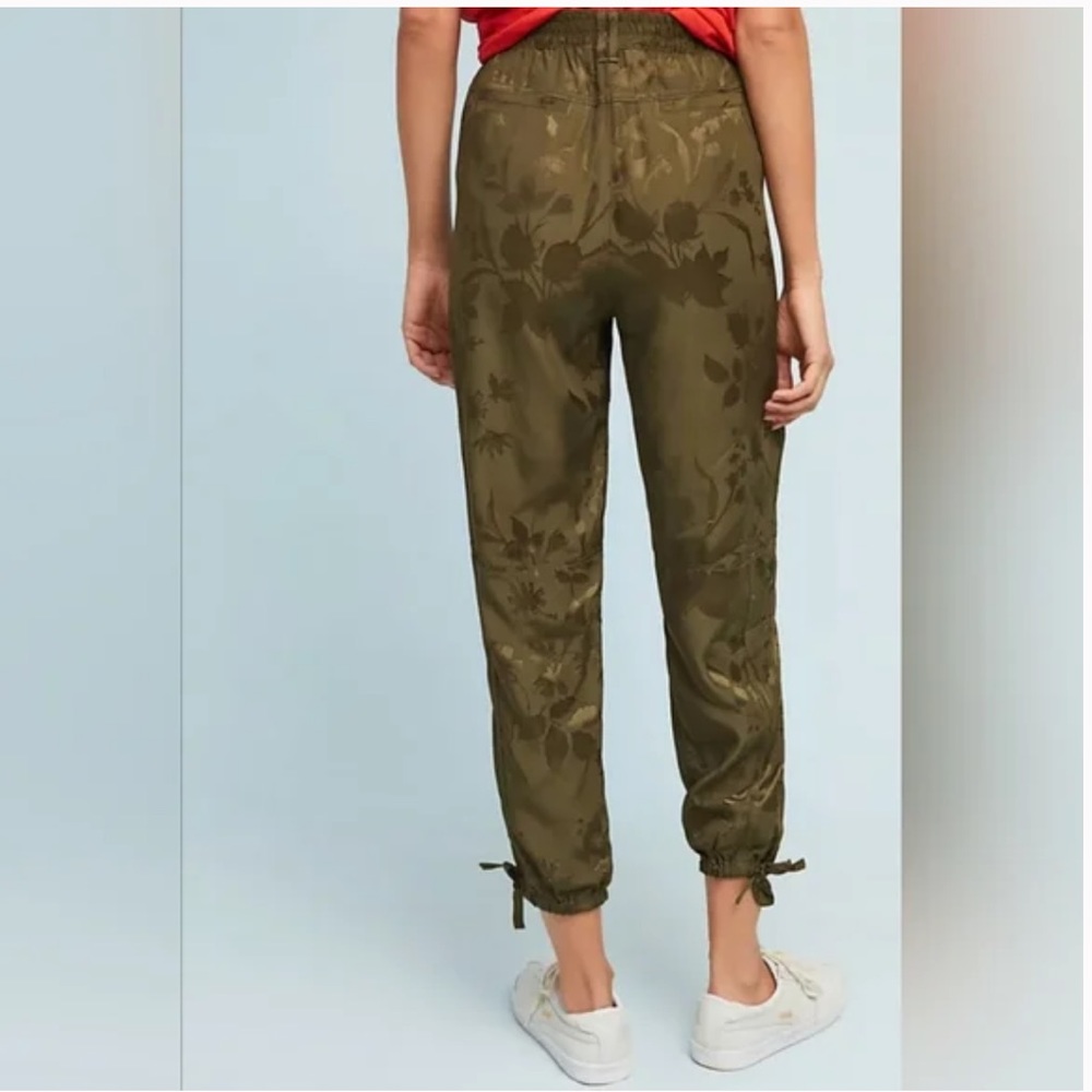 Anthropologie Silky Brocade Utility Jogger Pant